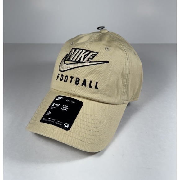 NIKE Club Unstructured Football Futura Swoosh Cap Hat Gold Mens S/M *NEW* C11350 - Picture 1 of 6